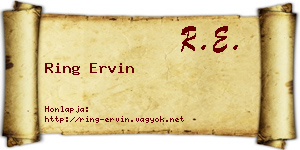 Ring Ervin névjegykártya