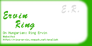 ervin ring business card